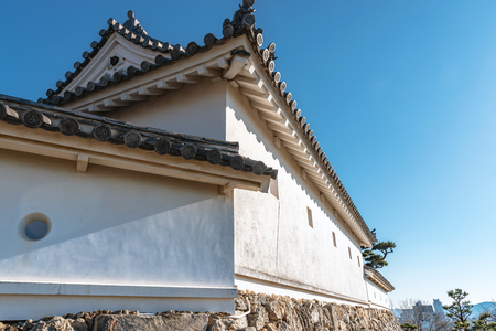 Castle wall of the white plaster of the Kochi castle in Kochi, Japanのeditorial素材