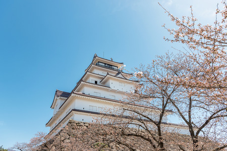 The castle tower of the Aizu Wakamatsu castleのeditorial素材