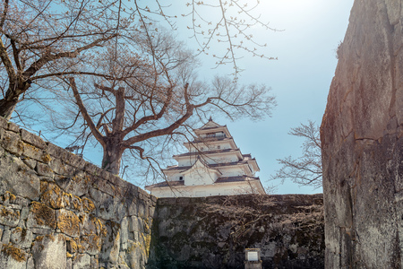 The castle tower of the Aizu Wakamatsu castleのeditorial素材
