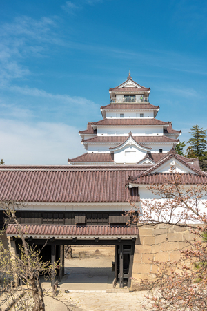 The castle tower of the Aizu Wakamatsu castleのeditorial素材