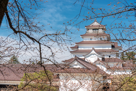 Scenery of the Aizu Wakamatsu castleのeditorial素材