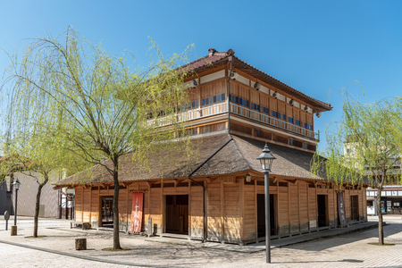 Old public bath of Yamashiro Onsen in Japanのeditorial素材
