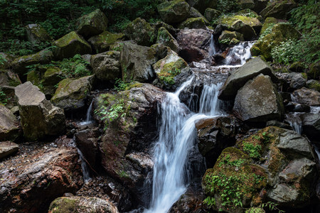 Scenery of the Yoro falls in Gifu, Japanの写真素材