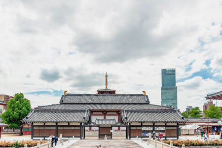 Scenery of the Shitenno-ji temple in Osaka cityのeditorial素材