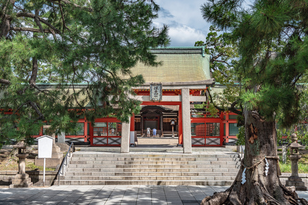 Entrance gate of the Sumiyoshi taisha shrine in Osaka cityのeditorial素材