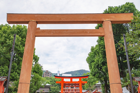 Scenery of the Ikuta jinja shrine in Kobe cityのeditorial素材