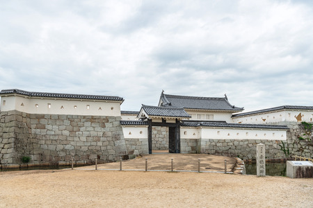 The front gate of the main enclosure of the Ako castle in Ako city, Japanのeditorial素材