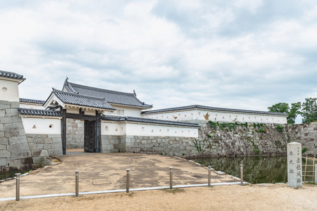 The front gate of the main enclosure of the Ako castle in Ako city, Japanのeditorial素材