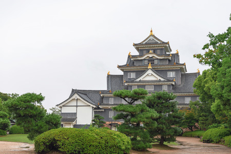 Castle tower of the Okayama castle in Okayama city, Japanのeditorial素材