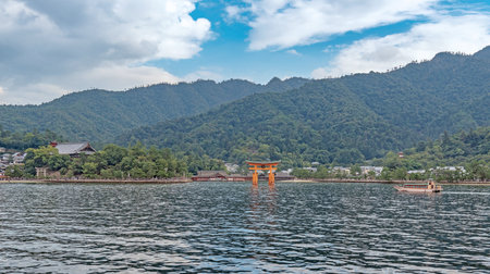 Scenery of Itsukushima Island in Hiroshima, Japanの写真素材