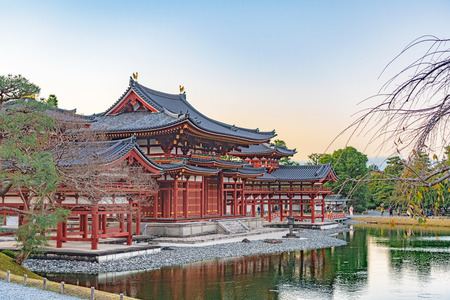 Phoenix Pavilion of Byodoin Temple in duskのeditorial素材