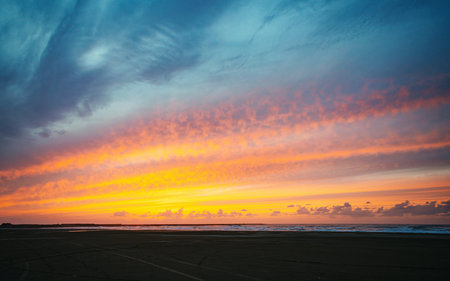 Beautiful sunset beach in Japan