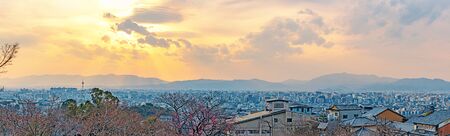 Evening landscape of the Kyoto cityの写真素材