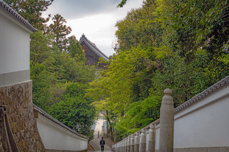 Approach to Honen's Mausoleum of Chion-in Temple in Kyoto, Japan
