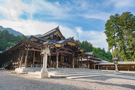 Worship Hall of the Yahiko jinja shrine in Niigata, Japanのeditorial素材