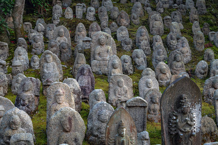 Stone Buddha Statues of the Kiyiomizudera Temple in Kyoto, Japanのeditorial素材