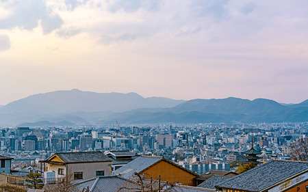 Evening landscape of the Kyoto cityのeditorial素材
