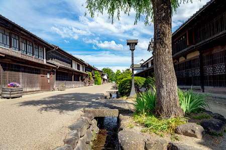 Scenery of the Unnojuku on the old Hokkokukiado Road in Nagano, Japanのeditorial素材