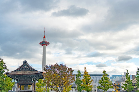 Autumn scenery of the precincts of Higashi Honganji temple in Kyotoのeditorial素材