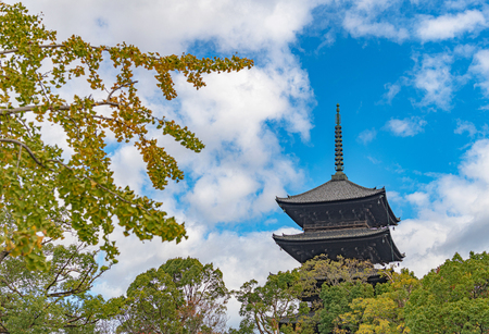 The Five-Storied Pagoda of the To-ji Temple in Kyotoのeditorial素材