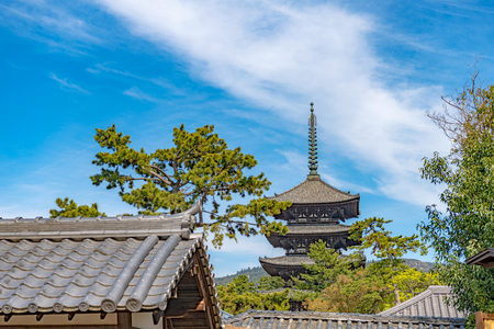 Scenery of the Kofuku-ji Temple in Nara, Japanのeditorial素材