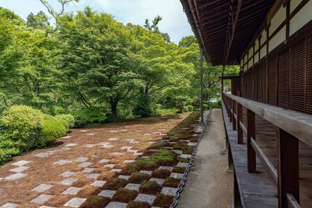 Dry Zen garden of the Tofuku-ji Temple in Kyoto, Japanのeditorial素材