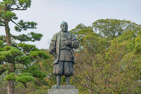 The statue of shogun Ieyasu Tokugawa in Okazaki castleのeditorial素材