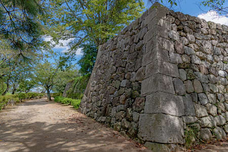 Main enclosure stone wall of the Matsusaka Castle in Matsusaka City, Japanのeditorial素材