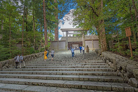 Shogu Imperial Shrine and stone steps of the Ise Inner Shrineのeditorial素材
