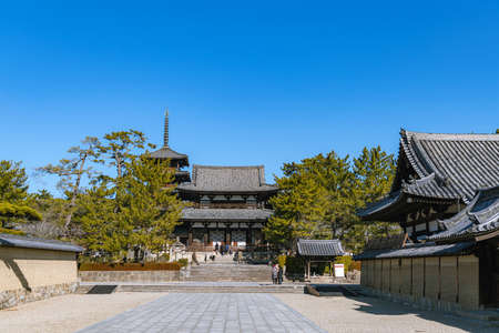 Scenery of the Horyuji temple in Nara, Japanのeditorial素材