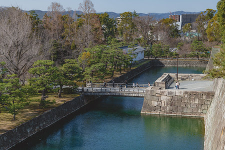 View from the castle tower of the Nijo Castle in Kyoto, Japan