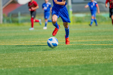 Scenery of the soccer gameの写真素材