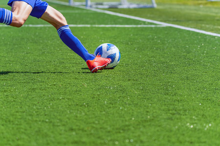 Scenery of the soccer gameの写真素材