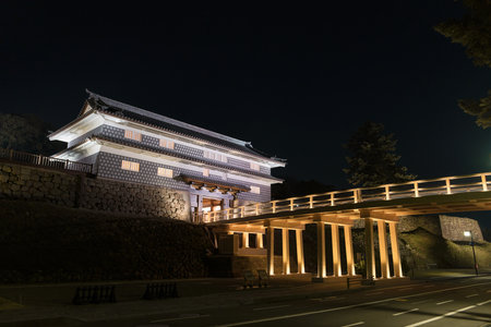Nagano, Japan at night. Nagano is the capital of Nagano Prefecture.の写真素材