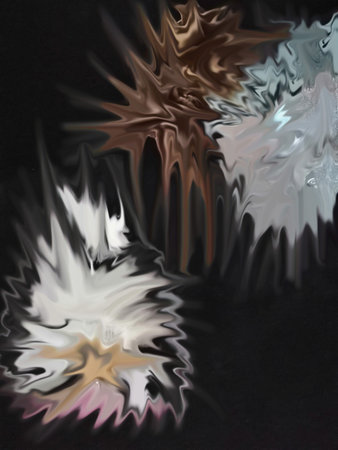 On a black background, arbitrary abstract shapes, dark chocolate tone, light with sequins, soft pink...