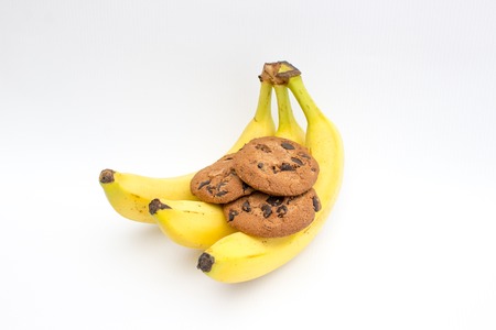 Chocolate Cookies with Bananaの写真素材