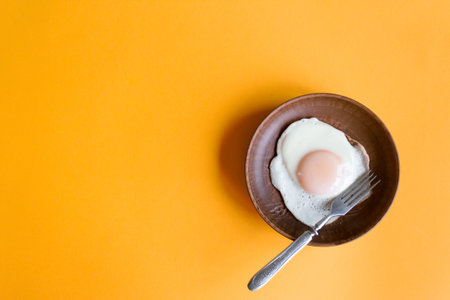 sunny side up,, top view, copy space