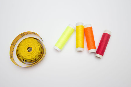 Sewing kit, colored sewing thread, style concept