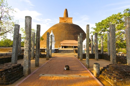 Majestic Abhayagiri Dagoba in Sri Lanka, a Buddhist landmarkのeditorial素材
