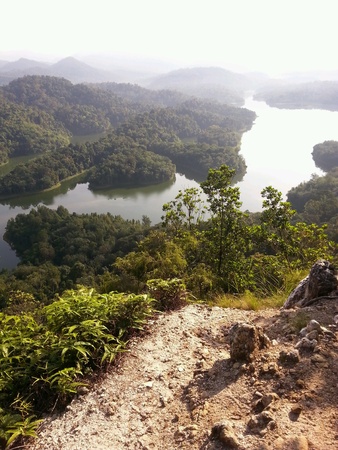 Mountains and lake view from Tabur Hill, Malaysiaの素材