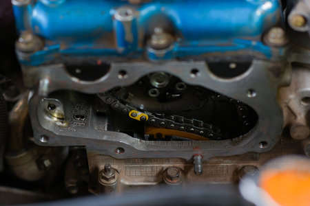 Inside the motor car that came out.の写真素材