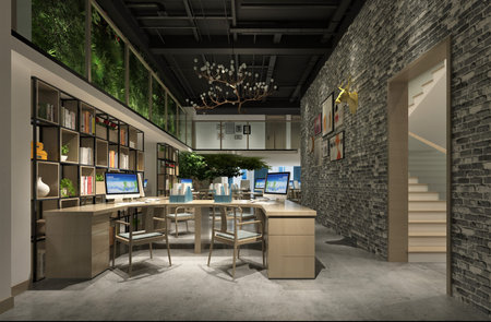 3d render of working space