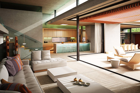 3d render of house interior