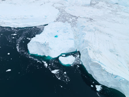 icebergs on arctic ocean in ilulissat, greenland