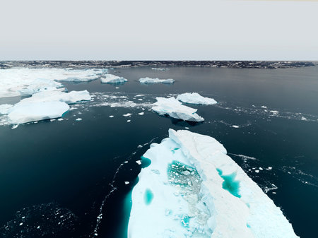 icebergs on arctic ocean ilulissat greenland