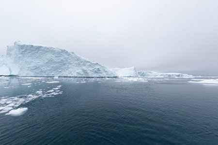 Icebergs on Arctic Ocean in Greenland