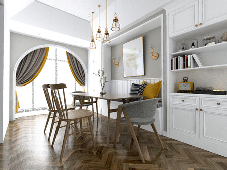 3d render home dining roomの写真素材