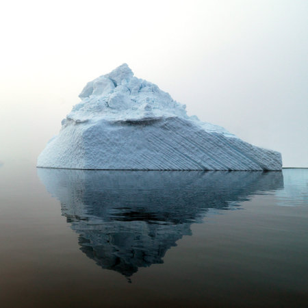 Arctic iceberg in a foggy day