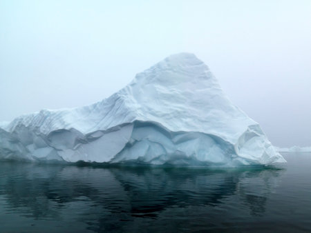 Arctic iceberg in a foggy day