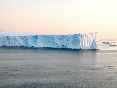 Icebergs on arctic ocean in Ilulissat icefjord, Greenland